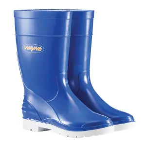 Wayne Ladies Gumboot, Half Length , White Upper, Blue Sole, Size 7 image