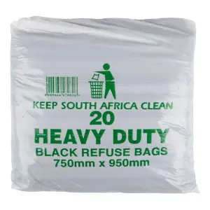 Refuse Bag Black 38Mic 20 Per Pack image