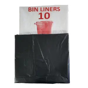 Bin Liner Black 25Mic Wheelie Bin 10 Per Pack image
