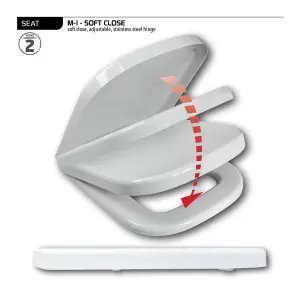 Wirquin Toilet Seat M-1 Soft Close Hinge White image