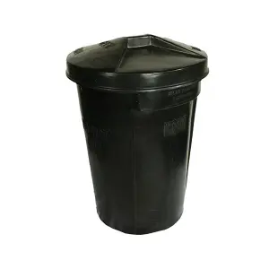 Atlas Refuse Bin + Lid Blk 85Lit Plastic image