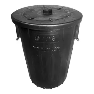Refuse Bin With Lid And Metal Handle 90Lt image