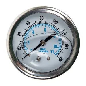 Speroni Gauge Pres Oil 60Mm 0-11Bar S/S Back Entry image