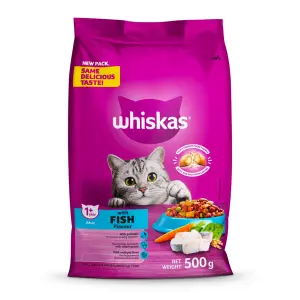 Whiskas Cat Food Dry Adult Fish 500G image