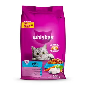 Whiskas Cat Food Dry Adult Fish 900G image