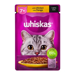 Whiskas Cat Food Pouch Senior Chicken In Gravy 85G image