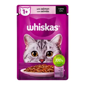 Whiskas Cat Food Pouch Salmon In Gravy 85G image