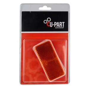 U-Part Reflector Square Stick-On Yel 90Mm 2Pk image
