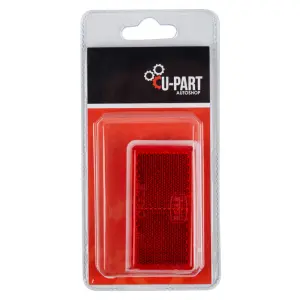 U-Part Stick On Rectangular Reflec Red 65Mm 2Pk image