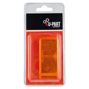 U-Part Stick On Rectangular Reflec Amber 65Mm 2Pk image