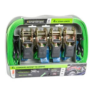 Ratchet Tie Down Pad 4M 4Pc Grn image