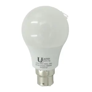 United Electrical Led Day/Night Sensor Cw B22 9W image