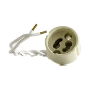 United Electrical Gu10 Ceramic Holder With Wire image