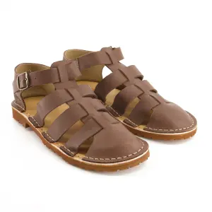 Bata Safari Mens Sandal Close Toe Cognac Size 6 image