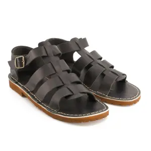 Bata Safari Mens Sandal Open Toe Black Size 11 image