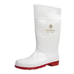 Bata Jobber Gumboot Wht/Red Size 8 image