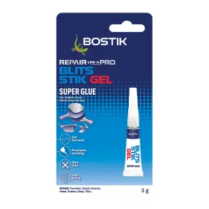 Bostik Blits Stik Super Glue Gel 3G Bc image