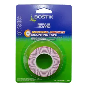 Bostik Indust Mounting Tape Roll 1M X 18Mm X 1.2Mm image
