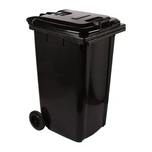 Refuse Bin Recycled With 2 Wheels 240L Black image