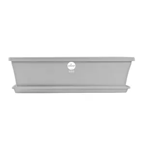 Sebor Sill Plantr & Saucer Set 50Cm Light Grey image
