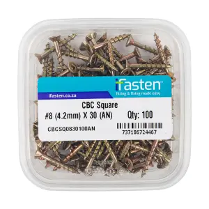 Ifasten Cbc Square No8 4.2Mmx30Mm 100 Pt image