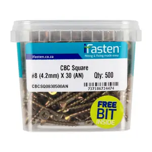 Ifasten Cbc Square No8 4.2Mmx30Mm 500 Pt + Bit image