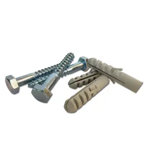 Ifasten Coach Screw M10X75Mm & Wall Plug Grey 5 Pp image