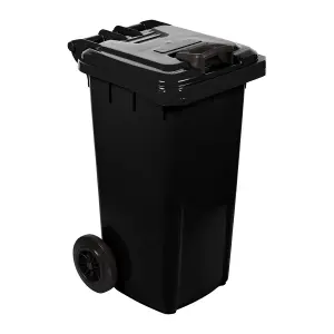 Refuse Wheely Bin Non Sabs Recycled Black 80L image