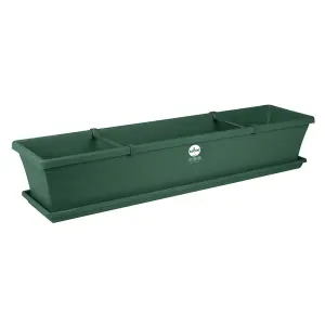 Sebor Sill Planter & Saucer & Clips 75Cm Green image