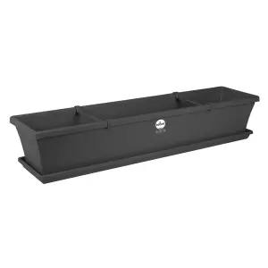 Sebor Sill Planter & Saucer & Clips 75Cm Charcoal image