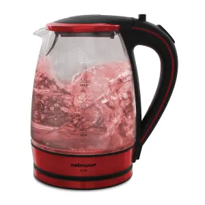 Mellerware Kettle Glass 1.8L 2200W 360D Cordl Red image