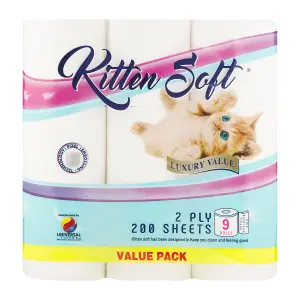 Kitten Soft Toilet Paper 2Ply Virgin 200S 9 Pack image