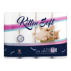Kitten Soft Toilet Paper 2Ply Virgin 350S 24 Pack image