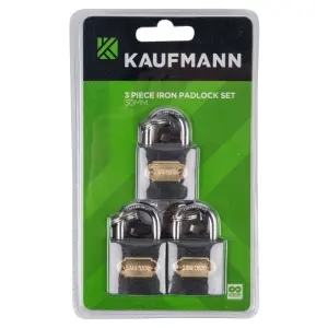 Kaufmann Steel Lock Set 3 Pc 30Mm image