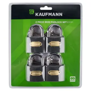 Kaufmann Steel Lock Set 4 Pc 50Mm image