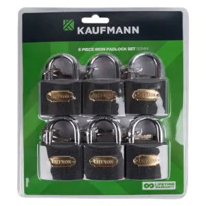 Kaufmann Steel Lock Set 6 Pc 50Mm image
