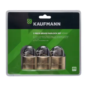 Kaufmann Brass Lock Set 3 Pc 30Mm image