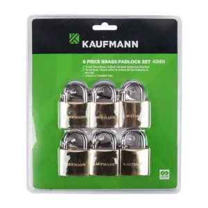 Kaufmann Brass Lock Set 6 Pc 50Mm image