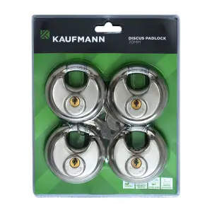 Kaufmann Padlock Discus 70Mm S/Steel (4Pack) image
