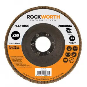 Rockworth Flap Disc 115Mm Zirconia Oxide P60 image