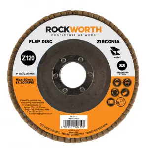 Rockworth Flap Disc 115Mm Zirconia Oxide P120 image