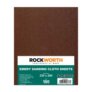 Rockworth Emery Sanding Cloth - 180 Grit (50 Pack) image