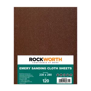 Rockworth Emery Sanding Cloth - 120 Grit (50 Pack) image