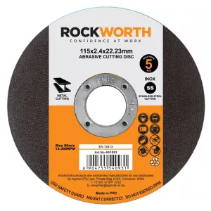 Rockworth Cutting Disc Steel 115X3.0Mm 5Pack image