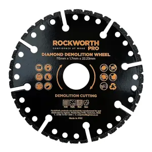 Rockworth Pro Diamond Demolition Wheel 115Mm image