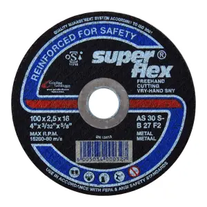 Superflex Cutting Disc Steel Flat 100X2.5Mm 16Br image