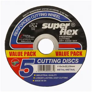 Superflex Cutting Disc Flat Steel 115X3Mm 5Pack image