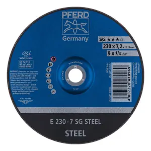 Pferd Grinding Whl Steel Dome 230Mm X7.2Mm Sg image