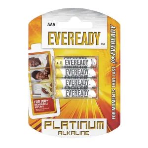 Eveready Platinum Alkaline Battery Lr03 Aaa 4 Pack image