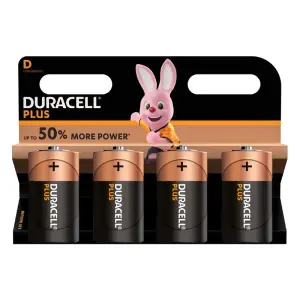 Duracell Battery Plus D 4 Pk image